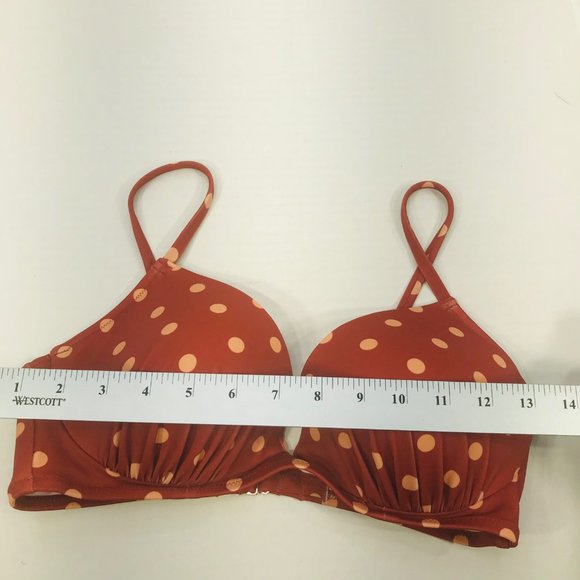 Shade And Shore Women's Size 34C Bikini Swim Top Underwire Brown Polka Dot NWOT - Picture 8 of 11